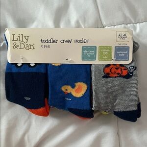 Lily & Dan Toddler Crew Socks 6-Pack